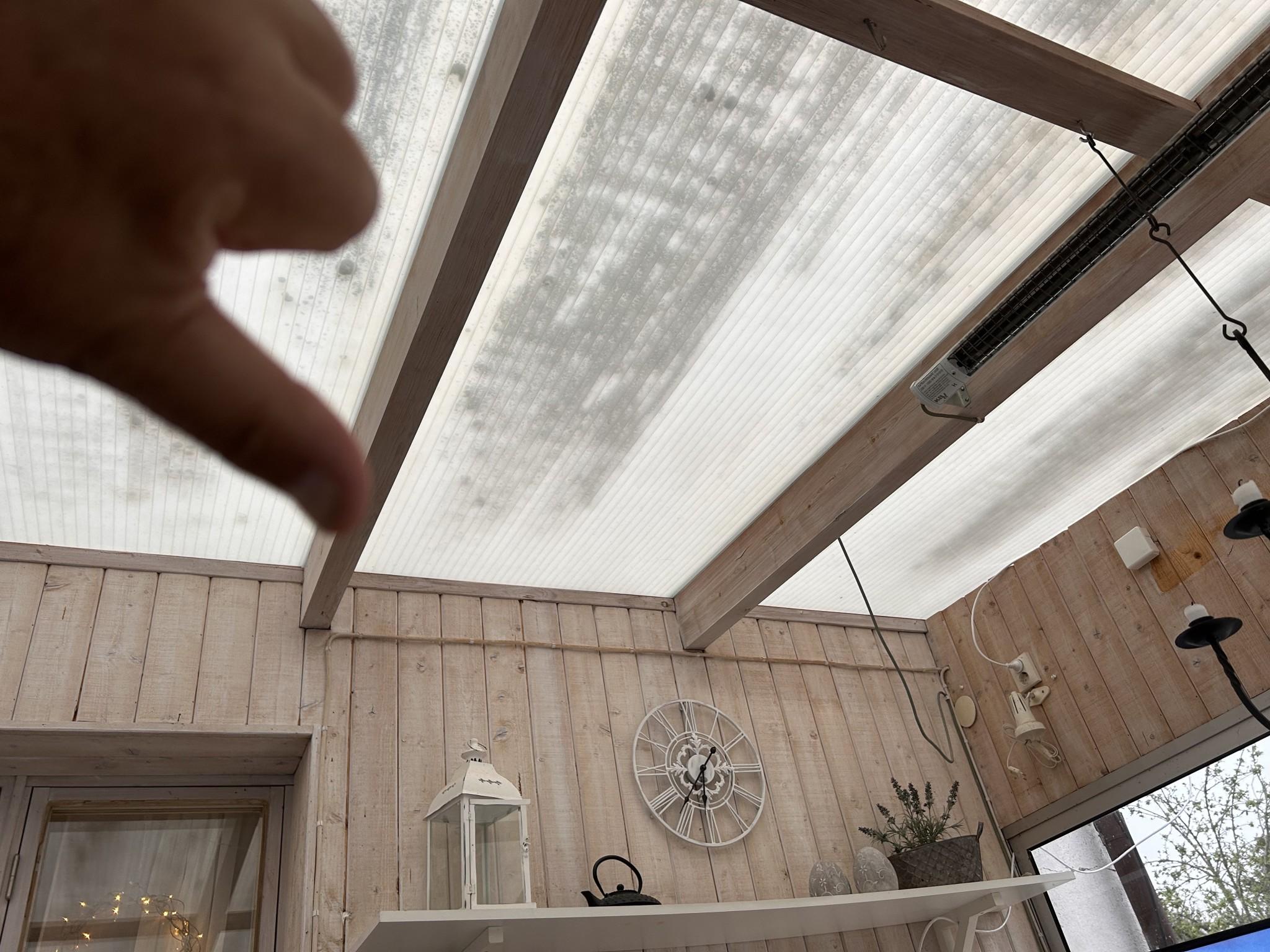 Condensation under clear roof panels